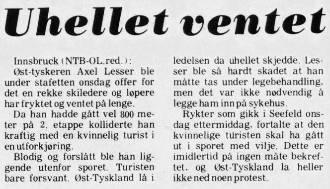 Faksimile Oppland Arbeiderblad 12. februar 1976 - Uhellet ventet.