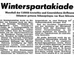Faksimile Neues Deutschland 6.2.1961 – den første vinterspartakiaden er åpnet.