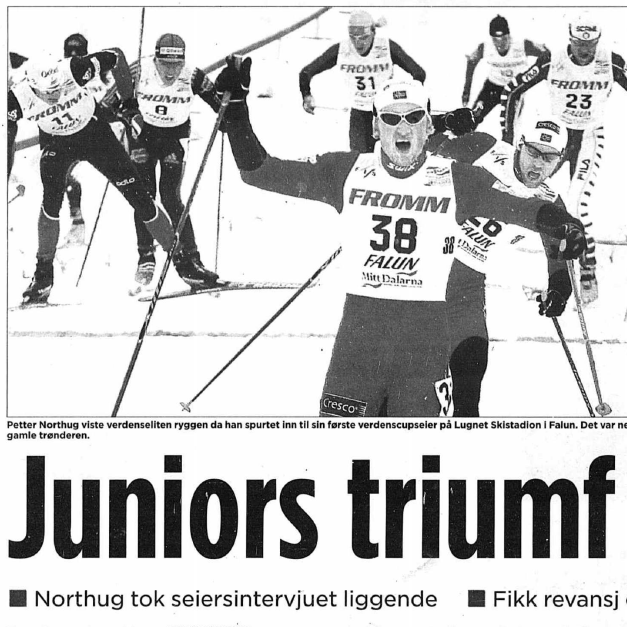 Faksimile Aftenposten 9.3.2006: «Juniors triumf – fikk revansje etter OL-vraking»