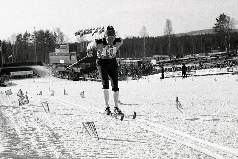 Bilde av langrennsløperen Gerhard Grimmer under VM i Falun i 1974.